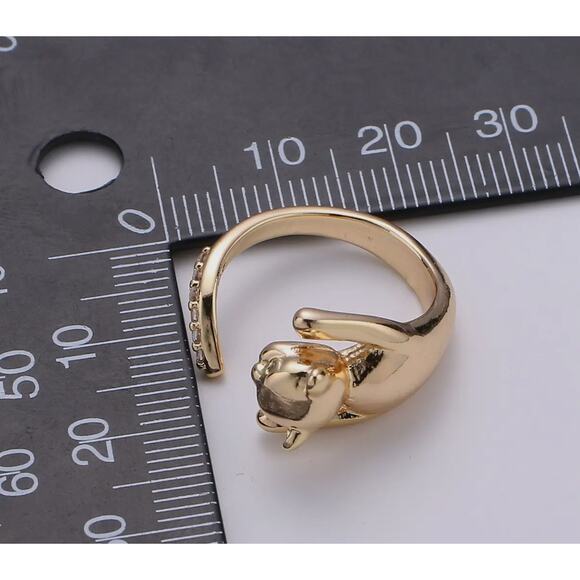 GOLD CAT RING - ADJUSTABLE - Picture 7 of 8
